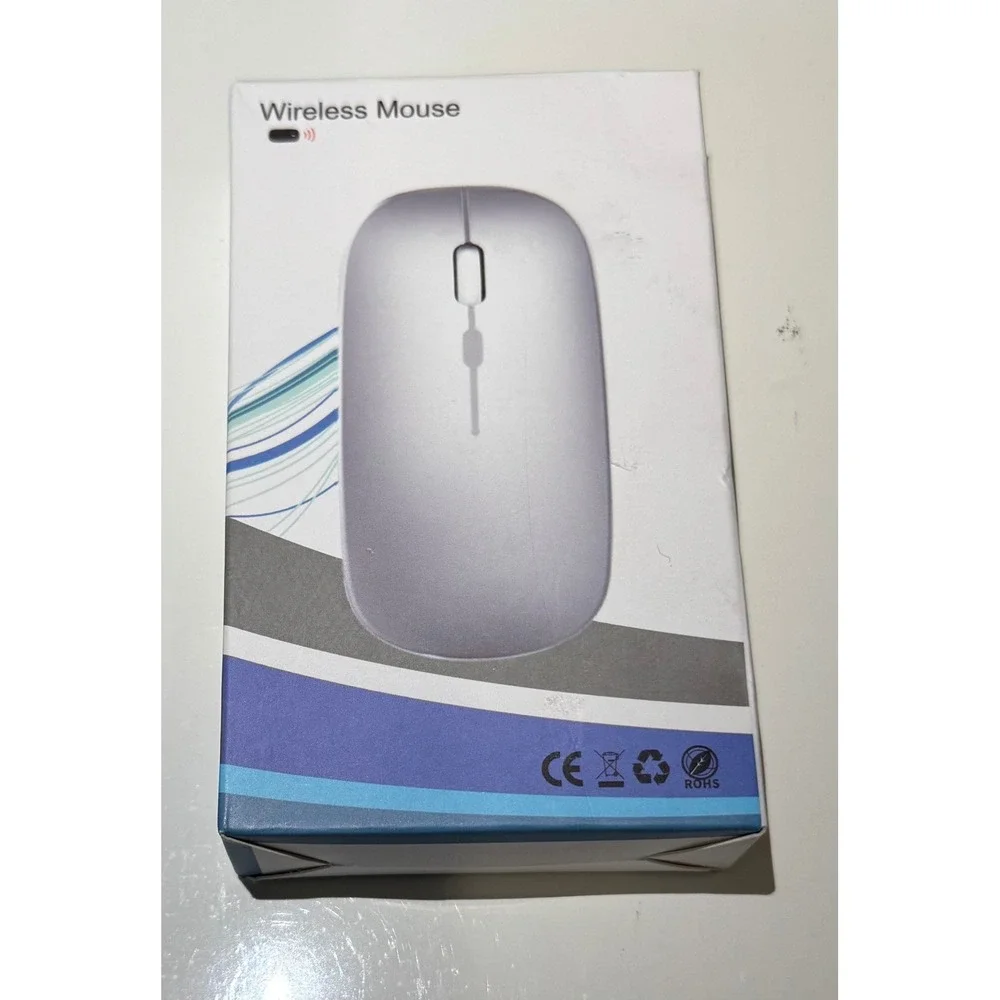Silver Wireless Optical Mouse Slim Ergonomic Portable Computer Peripheral New